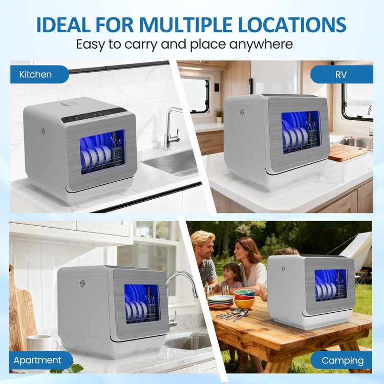 18" Compact Countertop Dishwasher with 6 Modes