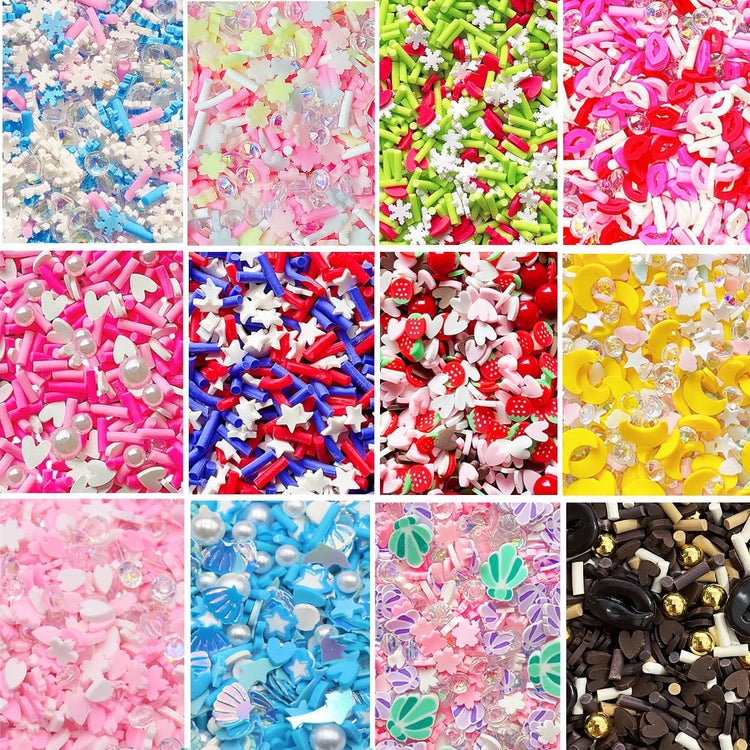 120G Fake Sprinkles Resin Sprinkles Fake Candy Sprinkles Clay Sprinkles Polymer Sprinkles Polymer Clay Slices for Nail Art DIY Crafts Cake Phone Case（Clay Slices+Sugar+Zuan+12C (4.2329 Ounce)