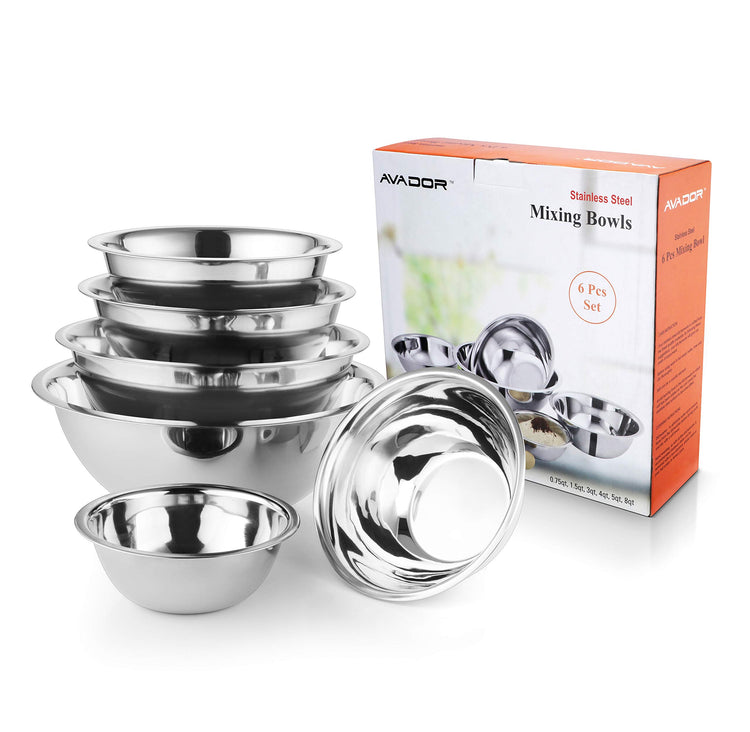 Set of 6 Premium Stainless Steel Mixing Bowls Set (5 Count)