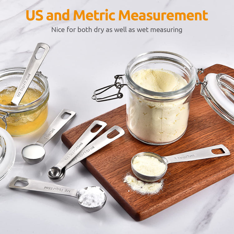18 8 Stainless Steel Measuring Spoons Set of 6
