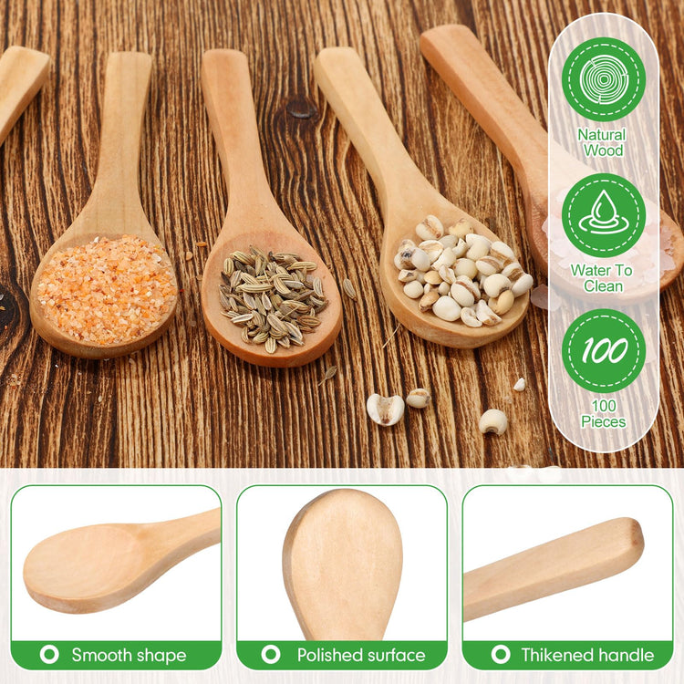 100 Pcs Small Wooden Spoons (100 Count)