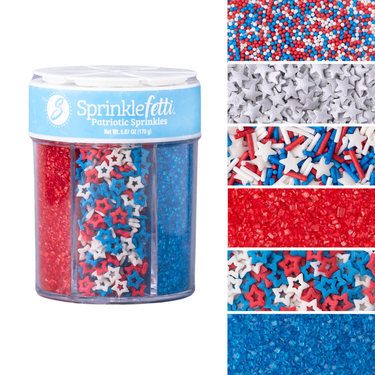 4th of July Sprinkles 6 Cell Jar (6.07 Ounce)