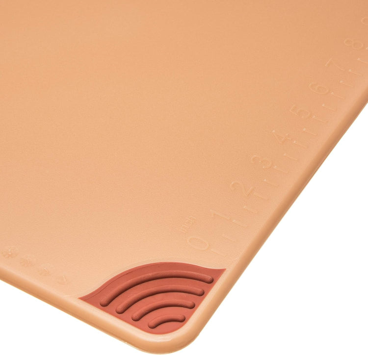 San Jamar Saf-T-Grip Plastic Cutting Board With Safety Hook, 18" x 24" x 0.5", Assorted Colors, (Set of 6)