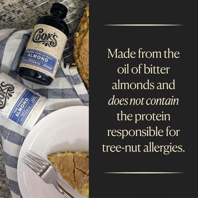 Cook’s, Pure Almond Extract for Baking, Cooking, and Mixology, Allergen Free Almond Flavoring Extract, 16 oz - Nestoria