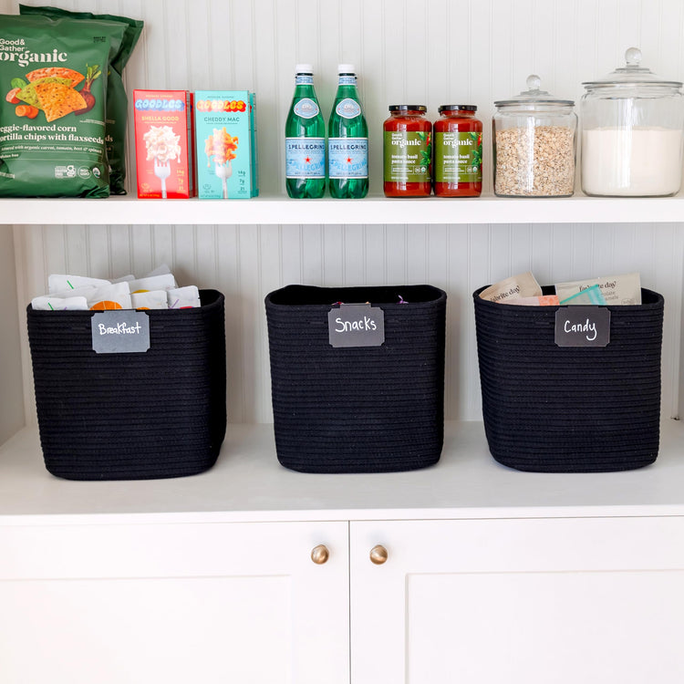 Storage Cubes 11 Inch Cotton Rope Woven Baskets for Organizing (3 Count)