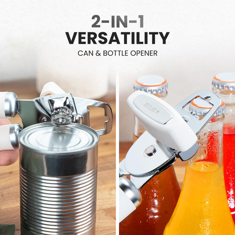 Heavy Duty Stainless Steel Can Opener Manual with Bottle Opener