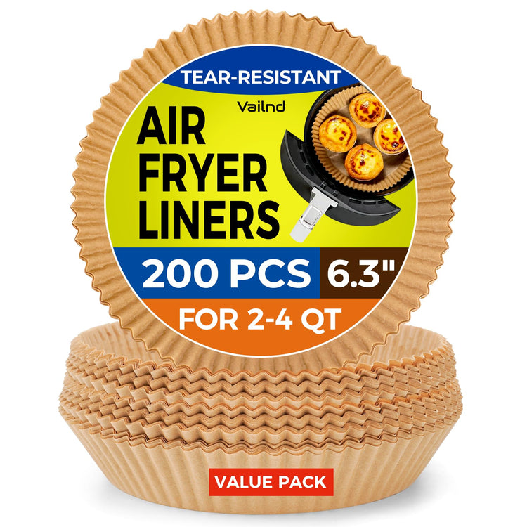 6.3" Round Air Fryer Liners Disposable 200 PCS for Ninja AF101 (200 Count)