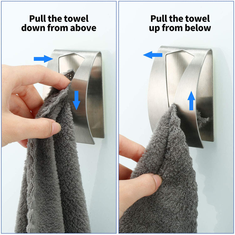 4 Pcs Self Adhesive Kitchen Towel Hook Holder (4 Count)