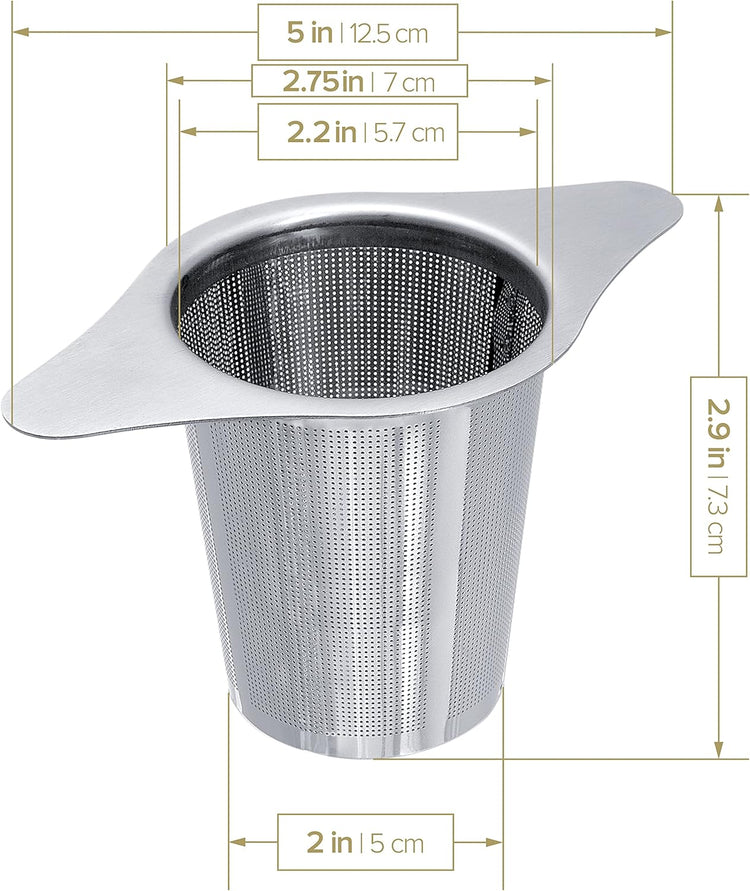 Teabloom Universal Loose Tea Infuser with Dual-Purpose Lid/Dish – Fits Cups, Mugs, Teapots – Tea Connoisseur's Choice – Steep Tea or Coffee