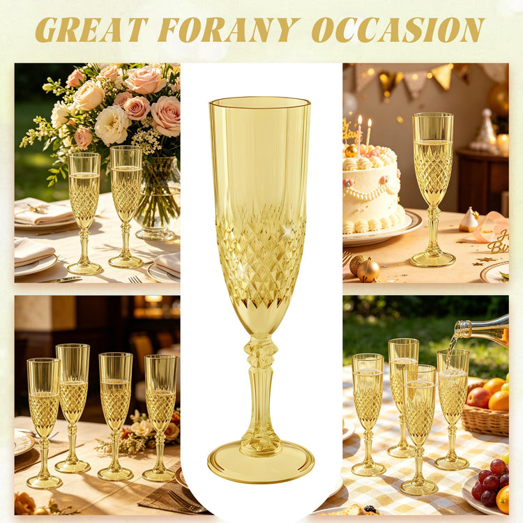 24 Pack Plastic Champagne Flutes (24 Count)