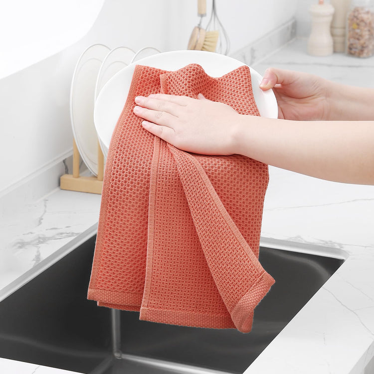 100% Cotton Waffle Weave Kitchen Dish Towels 12 (12 Count)
