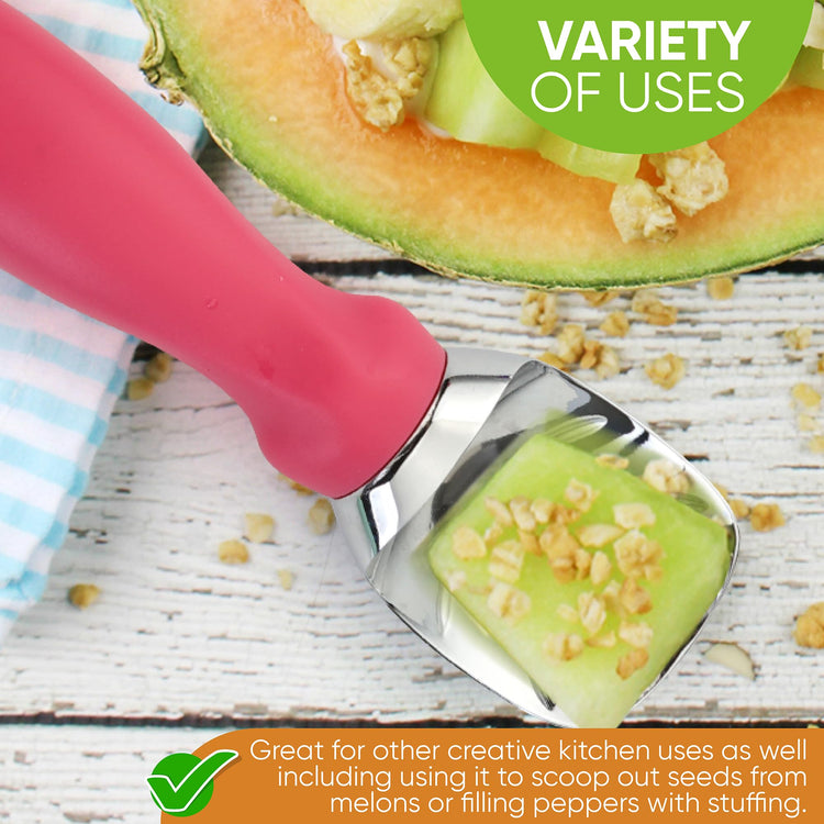 Heavy Duty Metal Ice Cream Scoop with Comfortable Handle