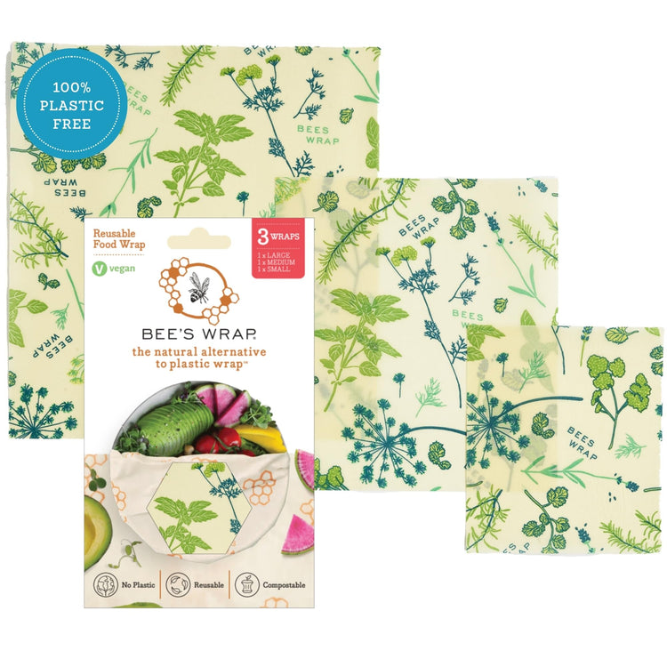 Vegan Beeswax Wraps for Food (3 Count)