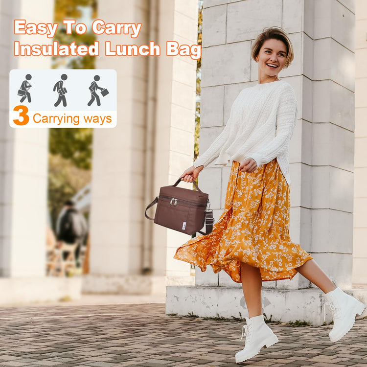 NOL 4 Liters Small Insulated Lunch Bags for Women Cooler Bag Lightweight Nylon Waterproof Lunch Box For Work （Small