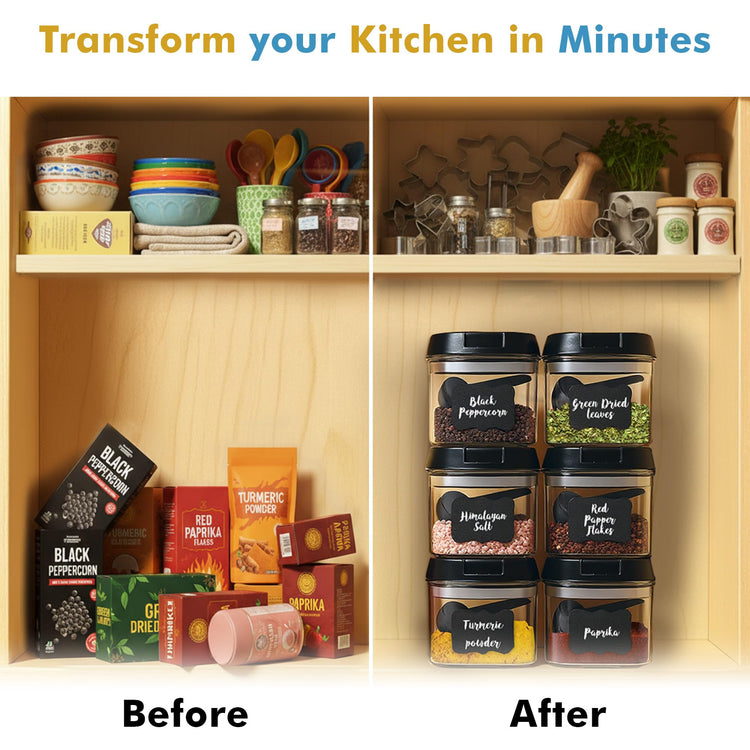 6PC (0.5L, 2.1 Cup, 17oz) Airtight Food Storage Containers + 6 Spoons (6 Count)