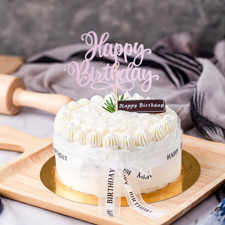 Happy Birthday Cake Toppers 9 Inch Glitter Happy Birthday Cake Toppers Pick for Birthday Anniversary Theme Party Cake Decorations Supplies