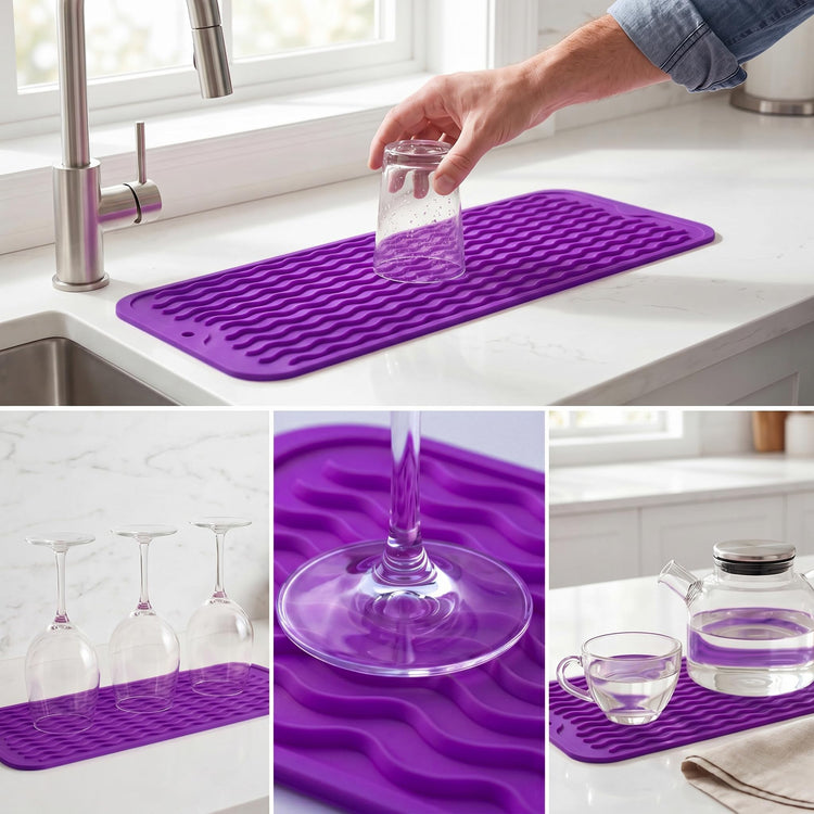 Silicone Dish Drying Mat for Multiple Usage