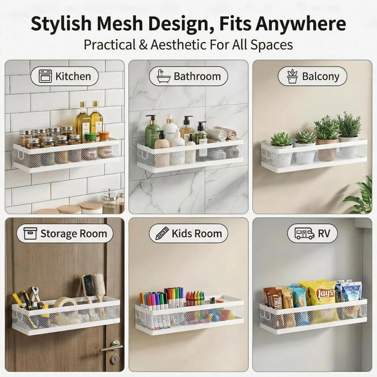 16.5 Inch Extra Long Slim Mesh Shower Caddy (2 Count)