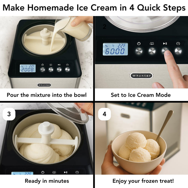 Ice Cream Maker Machine Automatic 2.1 Qt. Upright with Built