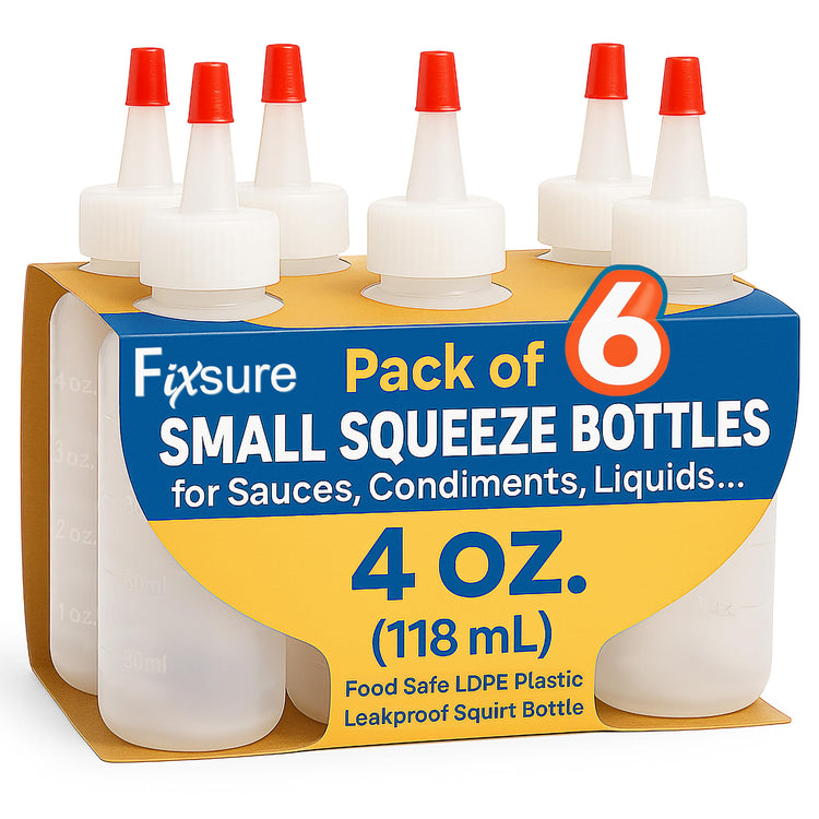Plastic Squeeze Bottles with Red Tip Cap