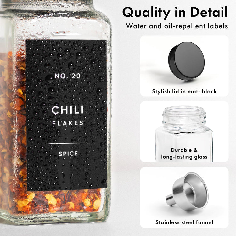 Glass Spice Jars with Label (24 Count)