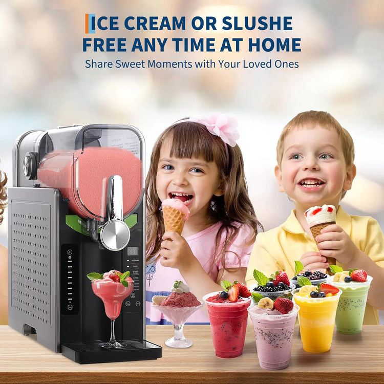 Slushie Machine 68oz, GarveeHome All-in-One Slushy Maker for Home with LED Display & Auto-Clean, No Ice Needed & One-Touch Reservation, 6 Preset Programs for Frozen Margaritas, Ice Cream & Frappés