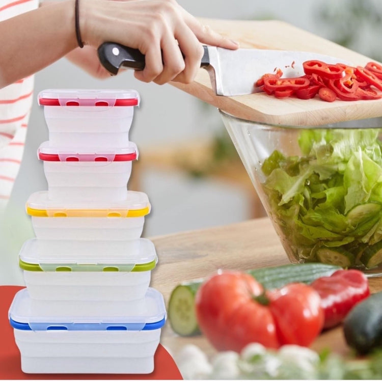 Collapsible Food Storage Containers with Lids (5 Count)