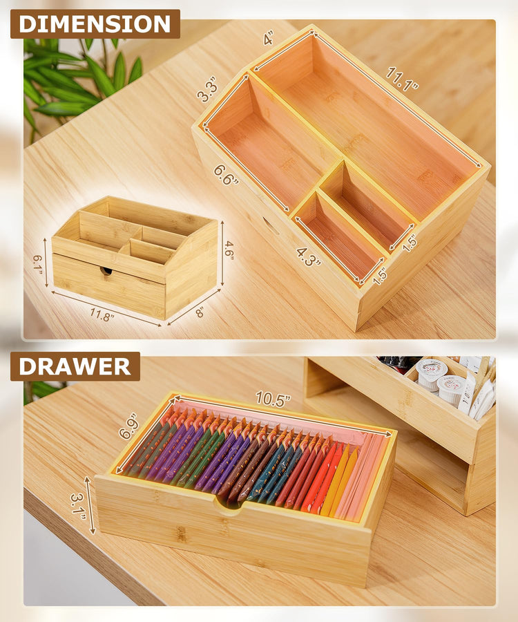 Coffee Bar Organizer Countertop with Drawer