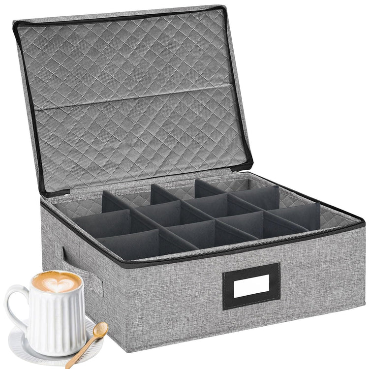 Coffee Mug Storage Box with Dividers