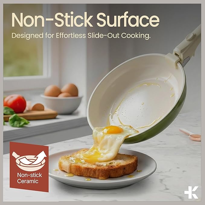 Bakken 17-Piece Ceramic Coated Aluminum Cookware Set, Nonstick Pots and Pans with Lids, Silicone Cooking Utensils & Oven Mitts, All Stovetop Safe Up To 500°F, PTFE & PFAS Free, Dishwasher Safe