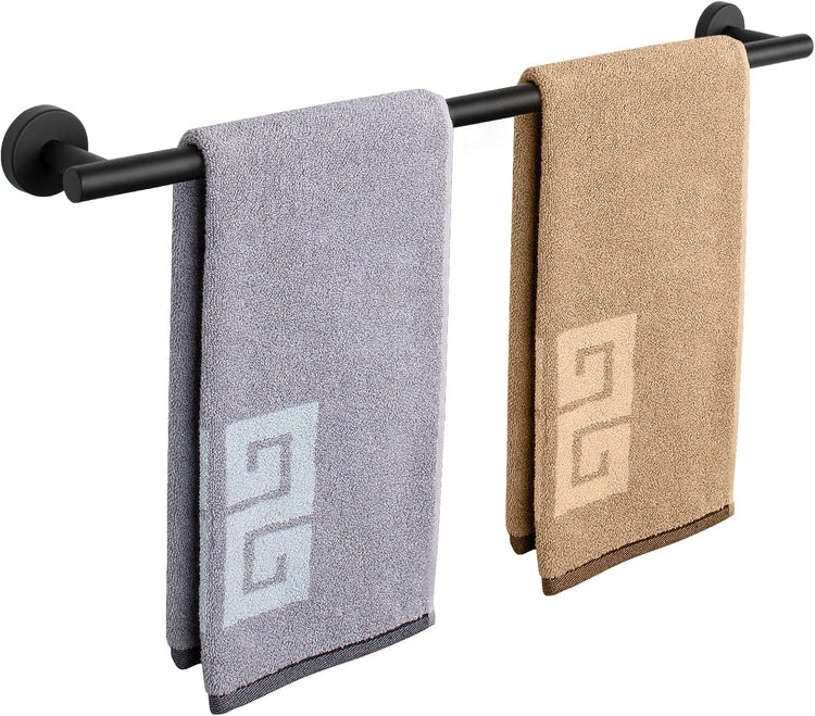 NearMoon Bath Towel Bar, Bath Accessories Thicken Stainless Steel Shower Towel Rack for Bathroom, Towel Holder Wall Mounted (1 Pack, Matte Black, 26 Inch)