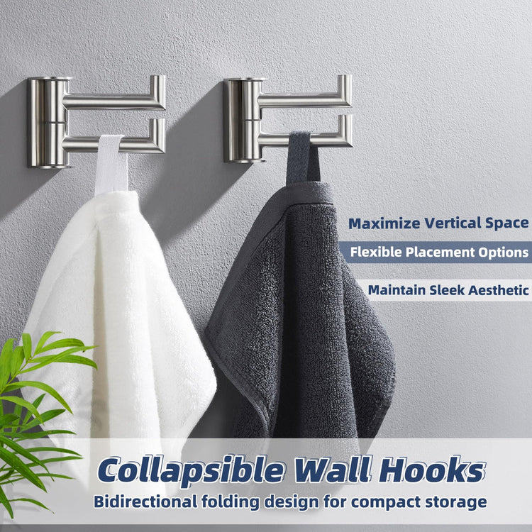 2 Pack Swivel Towel Hooks (2 Count)