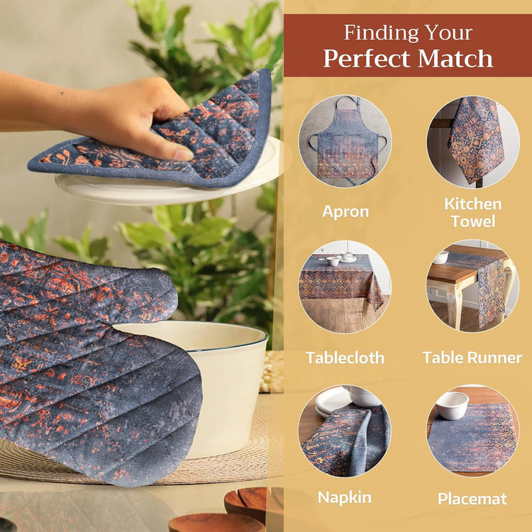 Maison d' Hermine Pot Holders Set 100% Cotton Heat Resistant Potholders 8" x 8" Hot Pads with Loop BBQ, Cooking, Baking, Grilling, Kitchen, Handling Hot Pans (Pack of 2, Imperfection)