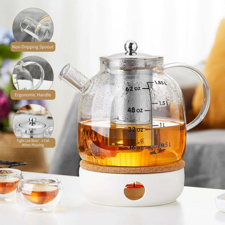68OZ Glass Teapot Tea Pot With Infuser