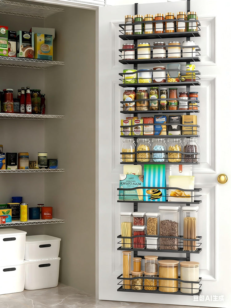 White 9 Tier Over The Door Pantry Organizer