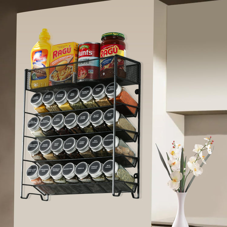 Spice Rack Organizer with 28 Spice Jars