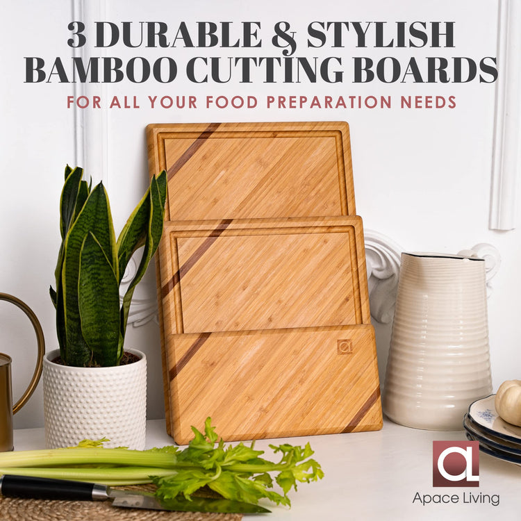 Chorus Bamboo Cutting Board Set with Juice Groove