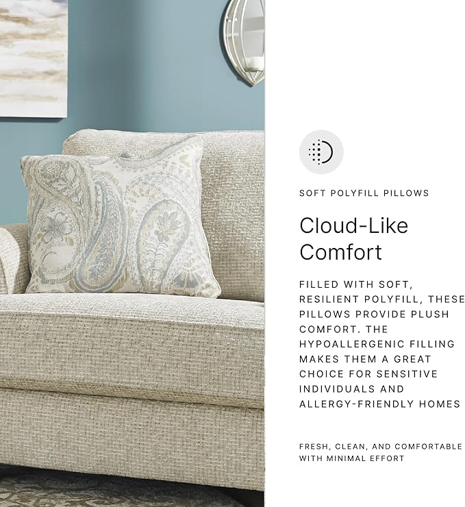 Signature Design by Ashley Monaghan Classic Upholstered Oversized Chair with Toss Pillow, Light Brown