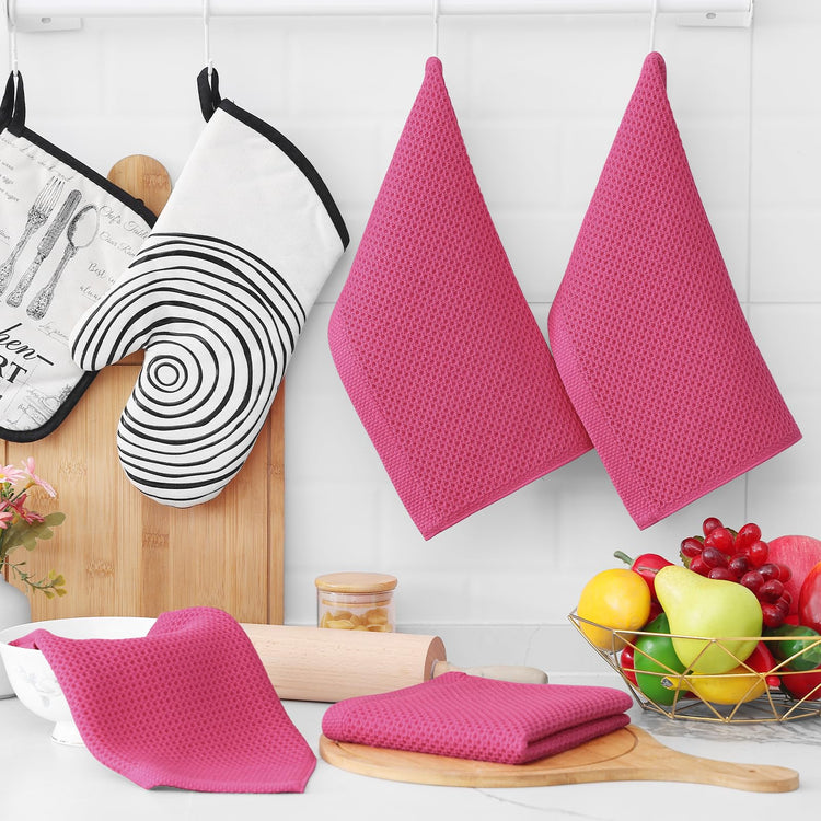 100% Cotton Waffle Weave Kitchen Dish Cloths 6 (6 Count)
