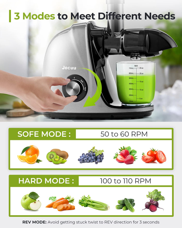Juicer Jocuu Slow Masticating Juicer Machines Easy to Clean