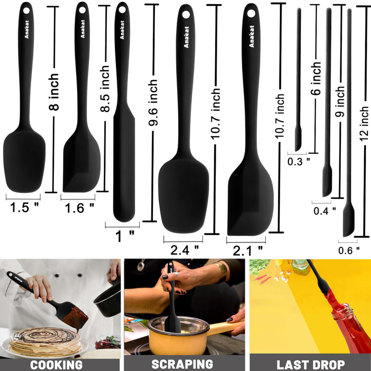 Heat Resistant Silicone Spatula Set of 8 (8 Count)