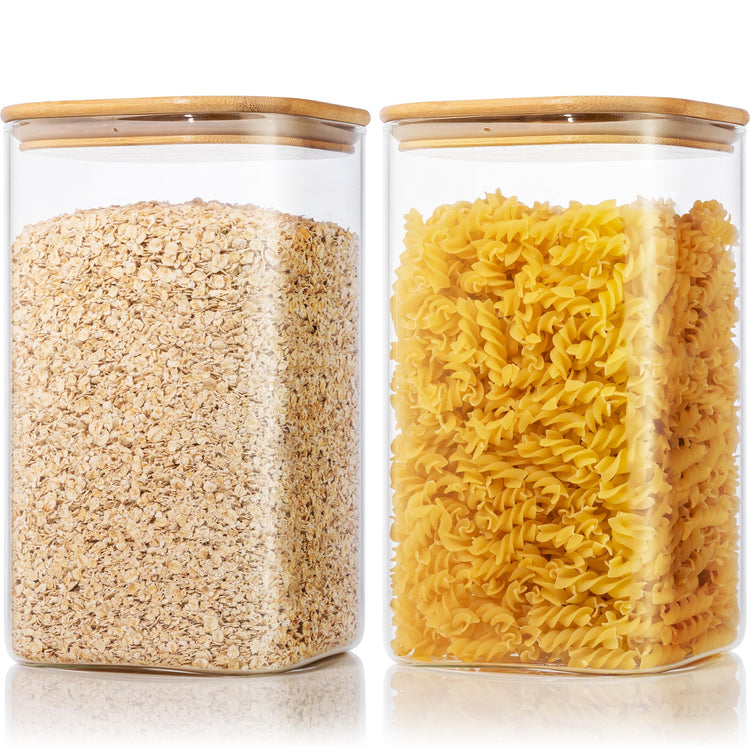 168oz 2 Pack Large Glass Storage Containers with Lids for Pantry Storage (2 Count)