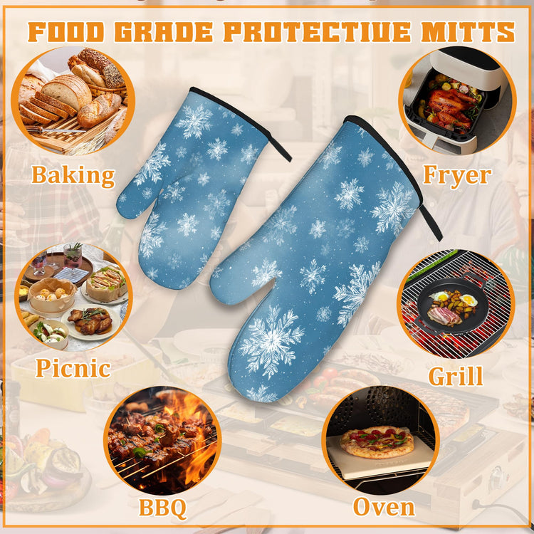 Snowflakes Oven Mitts and Pot Holders (4 Count)