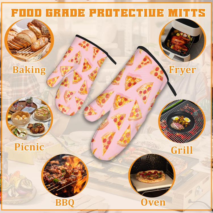 Cute Pizza Oven Mitts and Pot Holders (4 Count)