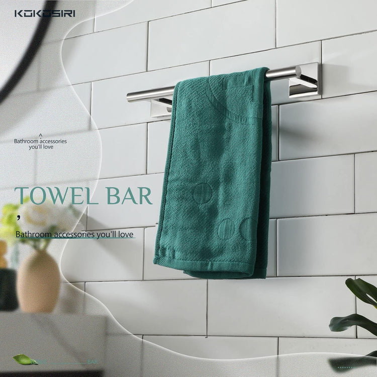 KOKOSIRI Hand Towel Bar 12 Inch Bathroom Towel Holder for Bath Kitchen Toilet Cabinet, 2 Pack Chrome Stainless Steel B4005CH-L12-P2