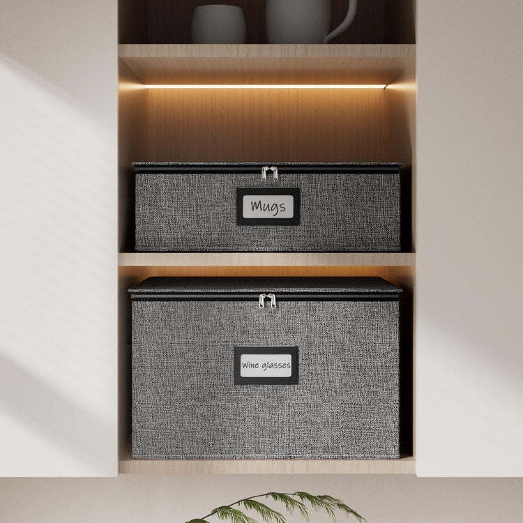 Wine Glass Storage Box with Dividers