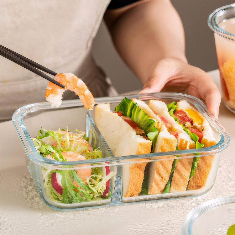 5 Pack 35 Oz Glass Meal Prep Containers 2 Compartments (5 Count)