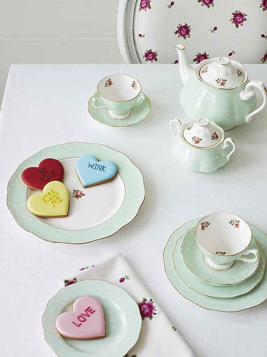 Royal Albert New Country Roses Polka Rose Tea Set, 3-Piece