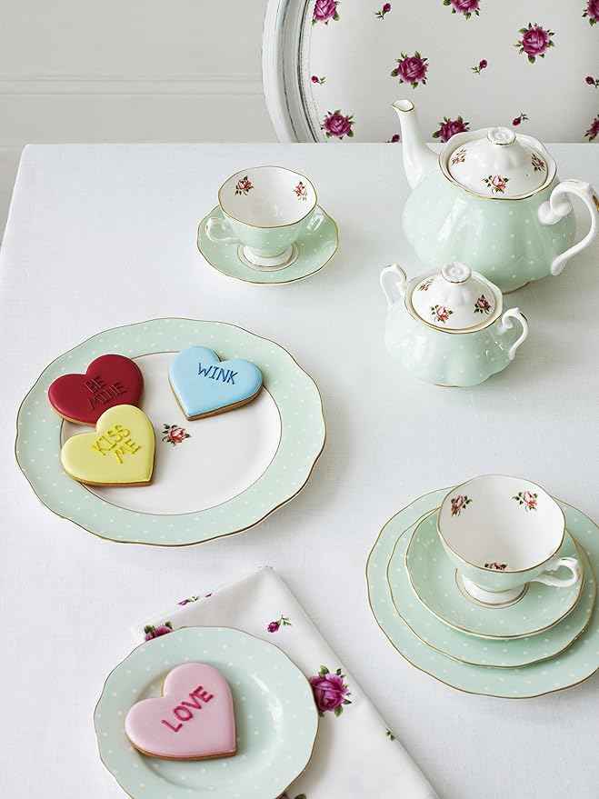 Royal Albert New Country Roses Polka Rose Tea Set, 3-Piece