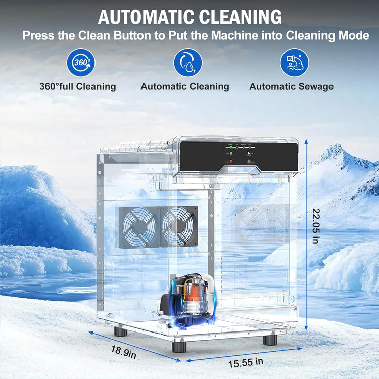 70 lbs Nugget Ice Maker Countertop Portable Dual Water Self